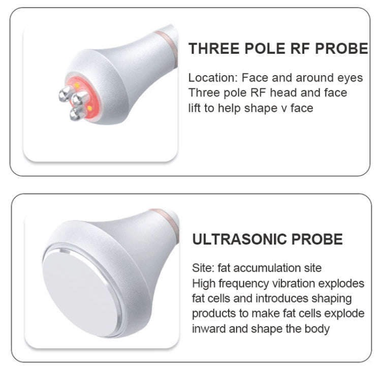 3 In 1 80k Metal Fat Blaster RF Ultrasonic Beauty Machine EU Plug(Pink Edge)