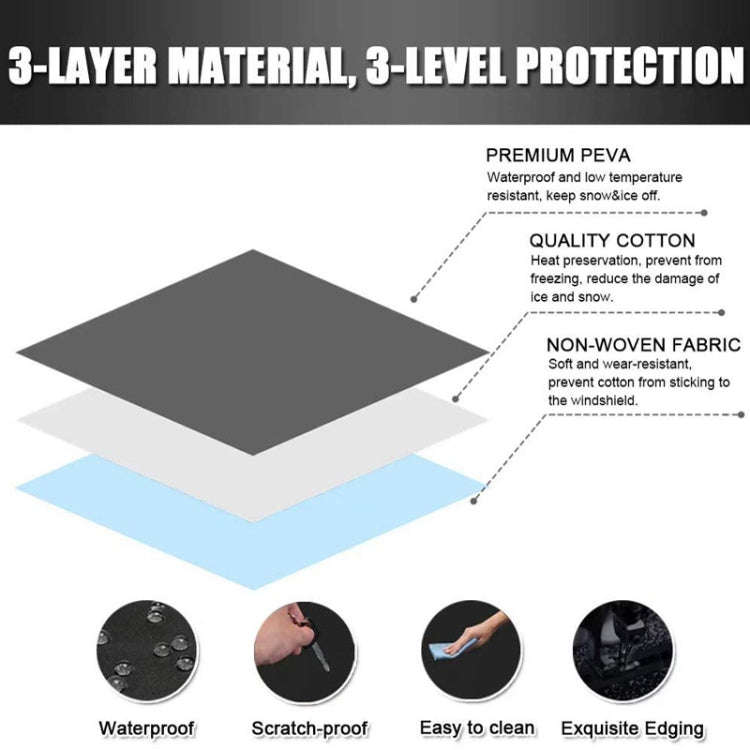 600D Oxford Cloth Car Snow Block Waterproof Windshield Coverings With Magnetic L