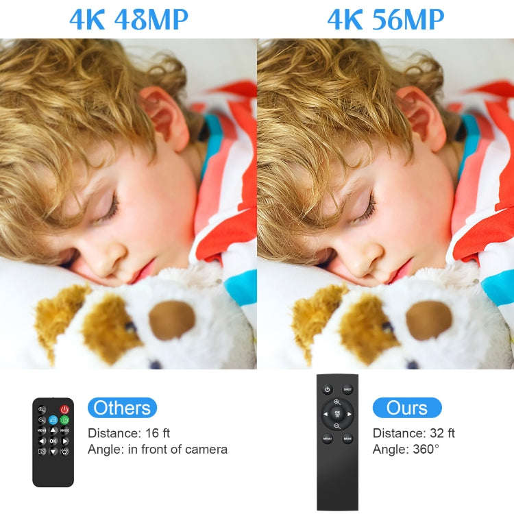 5600PX Zoomable 4K Digital Video Camera With Fill Light + Wide Angle Lens