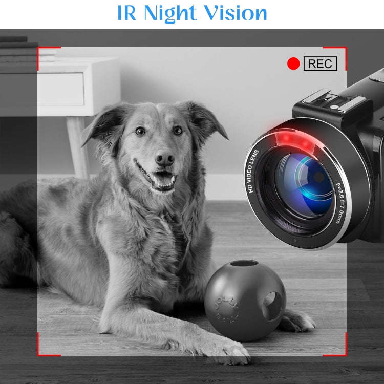 5600PX Zoomable 4K Digital Video Camera With Fill Light + Wide Angle Lens