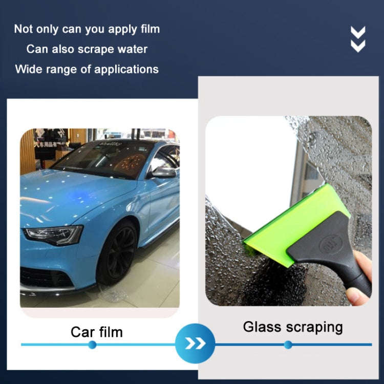 Plastic Bull Bar Film Squeegee Car Glass Cleaning Tools(Green With Handle)