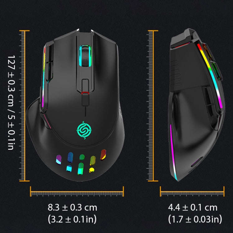 K-Snake BM520  9-button 3200DPI 2.4G RGB Wireless Dual-mode Gaming Mouse(Black)