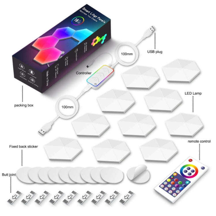Gaming Ambient Light Smart Chiclet Backdrop Quantum Wall Light, Versions: Bluetooth(10 PCS/Set)
