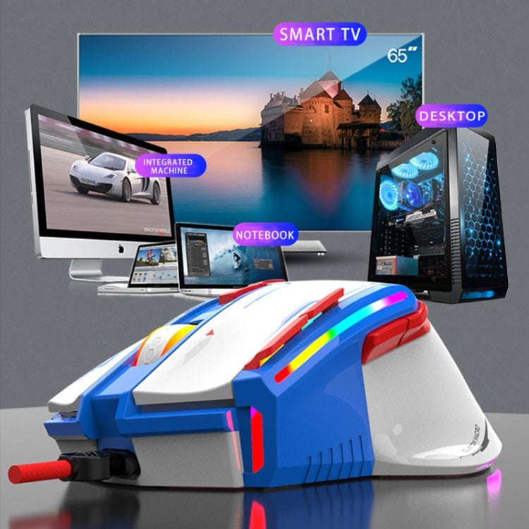 K-Snake Q15 9 Keys RGB Light Effect Wired Mechanical Mouse, Cable Length: 1.5m(White)