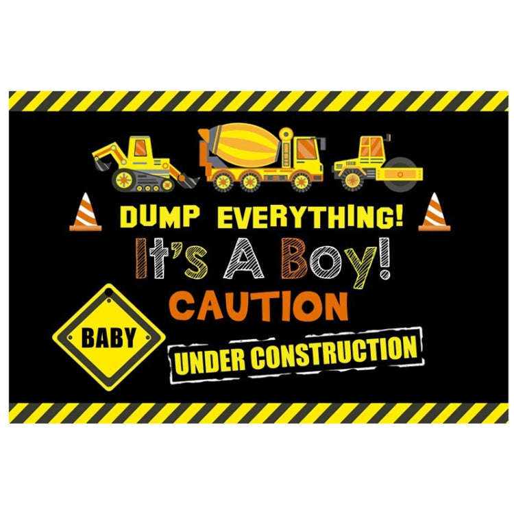 1.2m x 0.8m Construction Vehicle Series Happy Birthday Photography Background Cloth(12009897)
