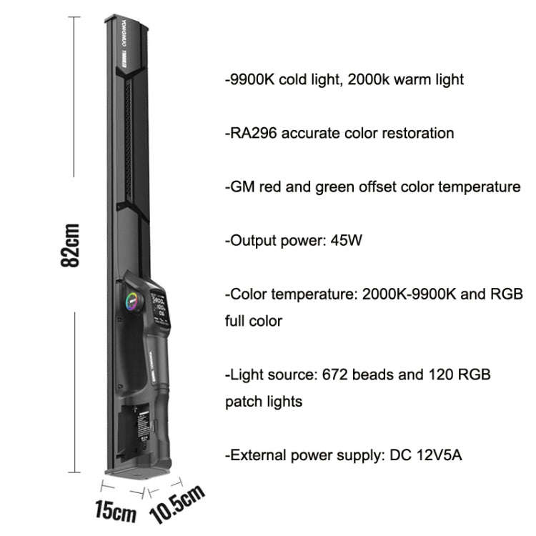 YONGNUO YN660S Double Color Temperature (White Yellow) Version+Power Adapter Colorful Stick Light...