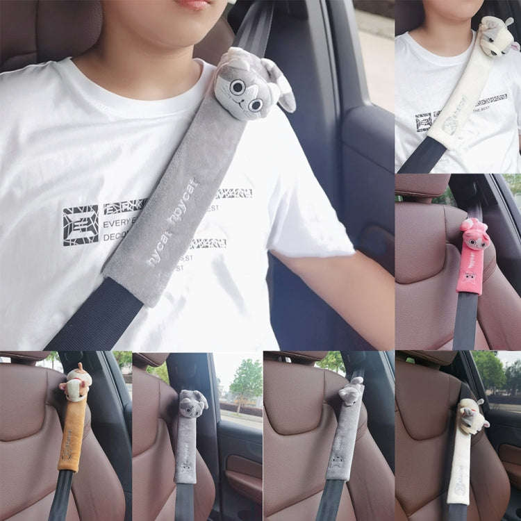 002 Cute Cartoon Thicked Seat Belt Anti-Strangled Protective Cushion, Length: 23cm (Bear)