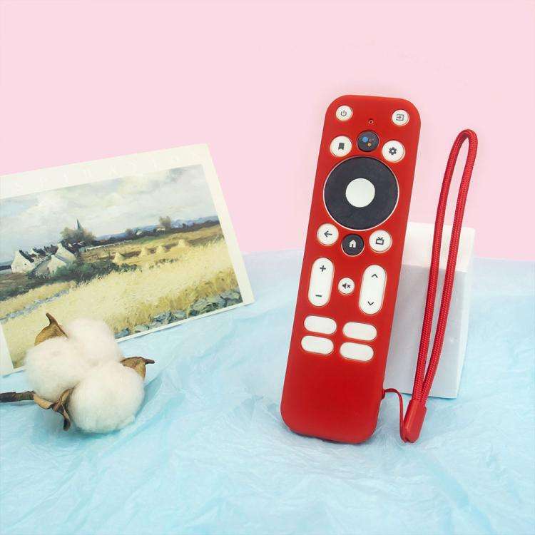 For ONN Android TV 4K UHD Streaming Device Y55 Anti-Fall Silicone Remote Control Cover(Red)