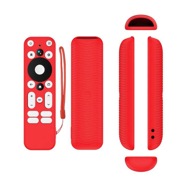 For ONN Android TV 4K UHD Streaming Device Y55 Anti-Fall Silicone Remote Control Cover(Red)