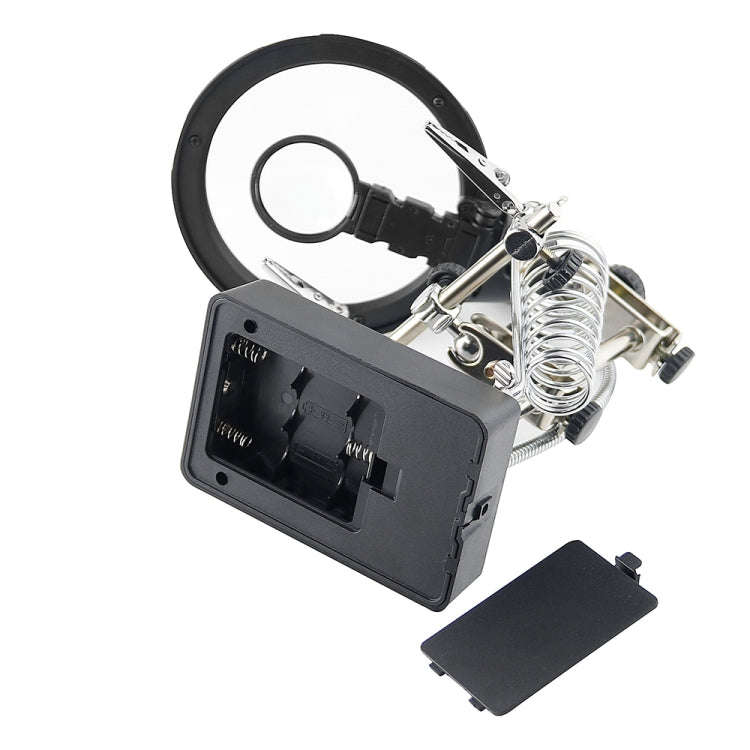 16129-C 2.5X/7.5X/10X LED Lighting Auxiliary Bracket Maintenance Magnifier(US Plug)