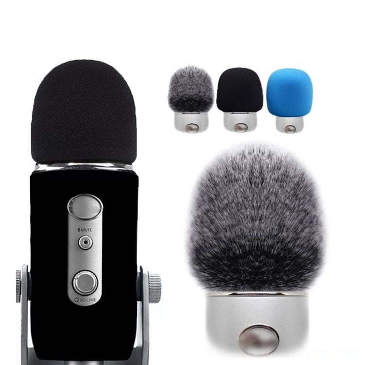 For Blue Yeti Pro Anti-Pop and Windproof Sponge/Fluffy Microphone Cover, Color: Black Sponge