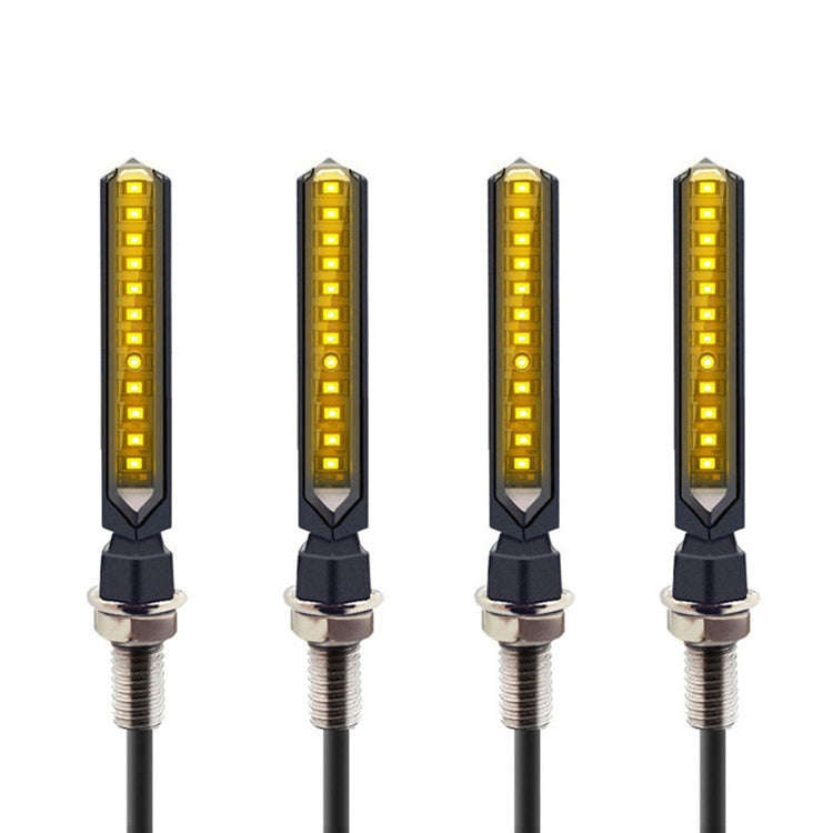 MK-229 4pcs Motorcycle 12LED Flowing Water Turning Light(Yellow)