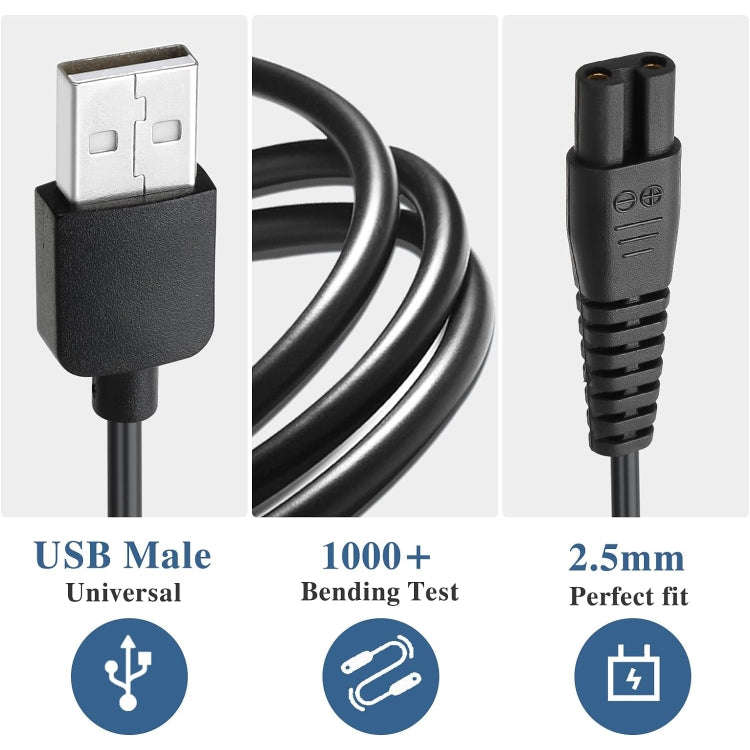 For Xiaomi Mijia MJTXD01SKS Electric Shaver USB Charging Cable Power ,Spce:  2pcs Cable+CN Plug