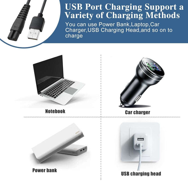 For Xiaomi Mijia MJTXD01SKS Electric Shaver USB Charging Cable Power ,Spce:  2pcs Cable+CN Plug
