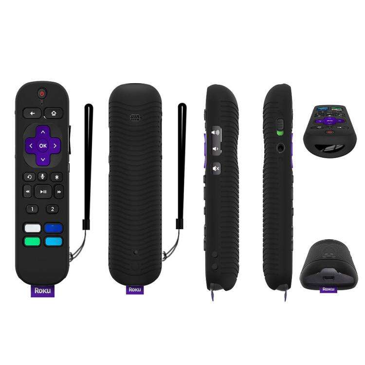 For TCL Roku Voice Remote Pro Y30 Remote Control Shockproof Silicone Protective Case(Black)