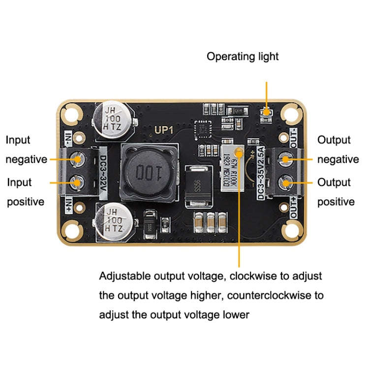 DC-DC Adjustable Step-Down Power Module 3V-32V To 3-36V 72W Stereotype Board(As Show)