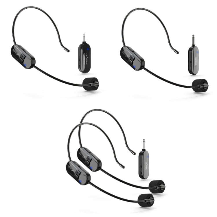 1 for 1 6.35mm Interface Wireless Head-Mounted Condenser Microphone Anti-Howling Loudspeaker
