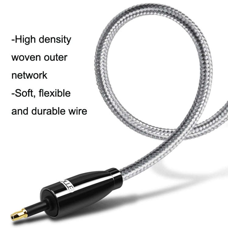 EMK QH4.0 Mini Toslink 3.5mm Interface SPDIF Audio Fiber Optical, Length: 1m(Black)