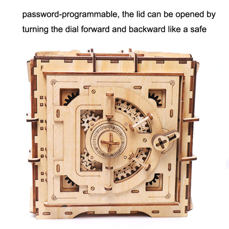 Wooden Puzzle Toy 3D Puzzle Assembly Box DIY Gift Desktop Ornaments, Style: Square Password Box