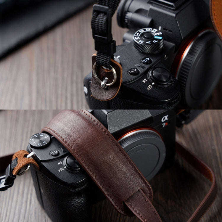 Outdoor Photography Cowhide Leather Camera Shoulder Hanging Neck Winding Strap, Spec: Top-layer (...