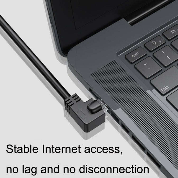 Left Bend 0.5m Cat 8 10G Transmission RJ45 Male To Female Computer Network Cable Extension Cable(...