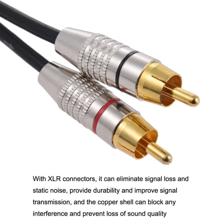 XLR Female To 2RCA Male Plug Stereo Audio Cable, Length: 10m