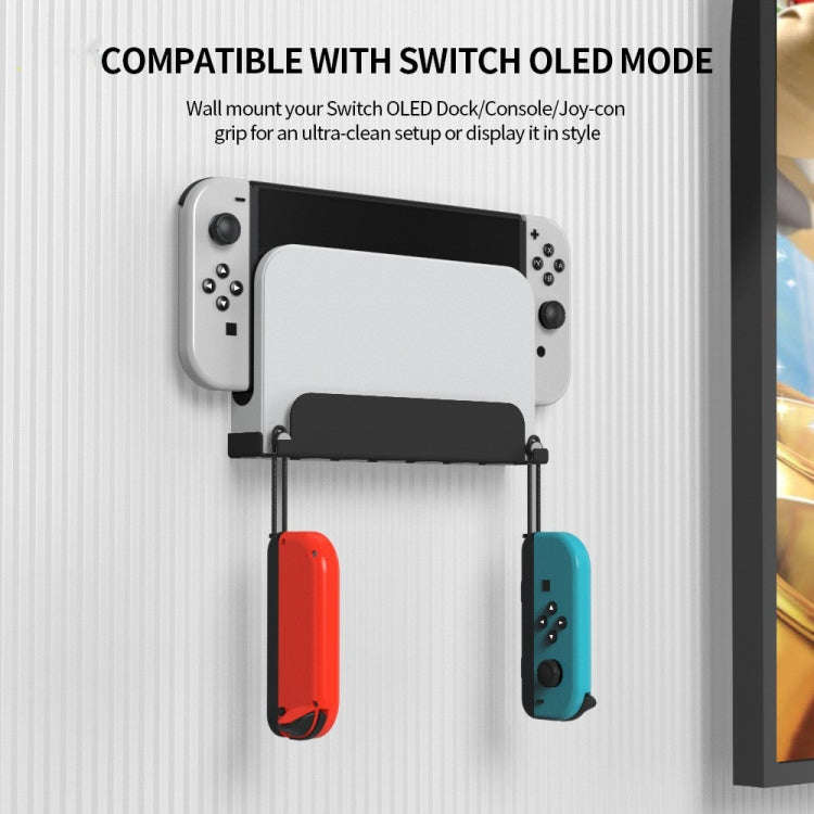For Switch OLED Game Console JYS Wall Hanging Holder Bracket(Black)