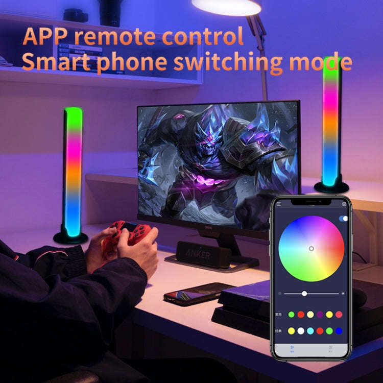 RGB Sound-controlled Rhythmic Response Lights Music Ambient LED Pick-up Lights Charging(Upgrade+A...