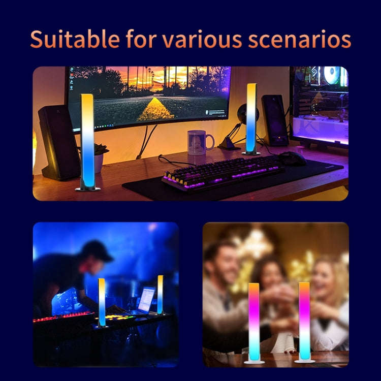 RGB Sound-controlled Rhythmic Response Lights Music Ambient LED Pick-up Lights Charging(Upgrade+A...