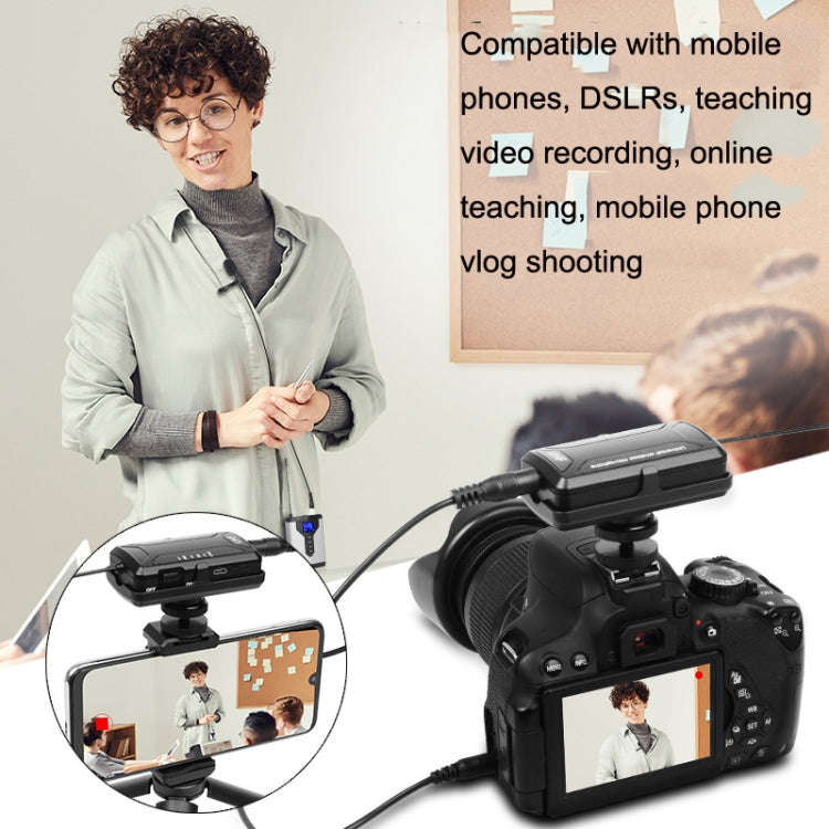 Q6 1 Drag 2 Wireless Lavalier With Stand USB Computer Recording Microphone Live Phone SLR Lavalie...