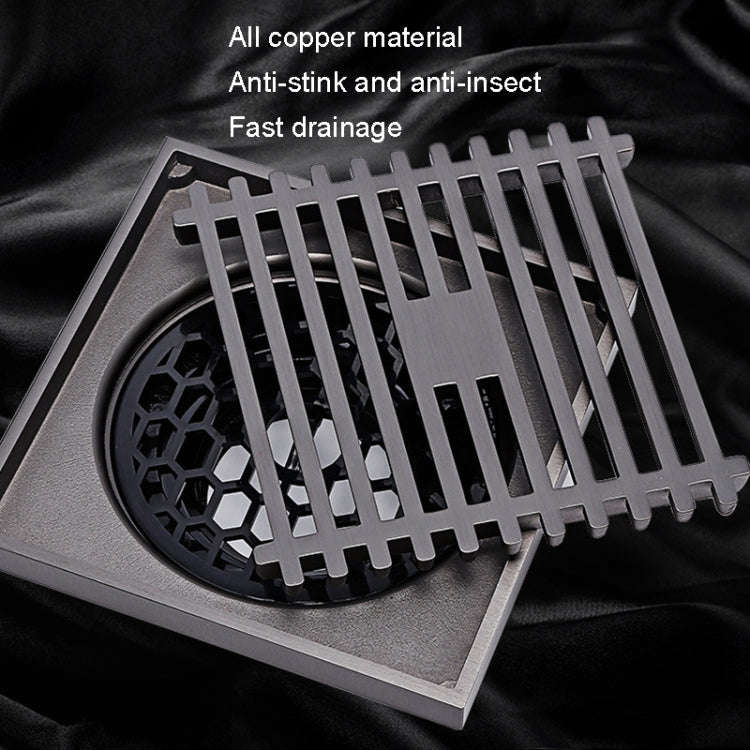 Full Copper Odor Proof Floor Drain, Style: K7002 Gold Dual Use+Straight Row