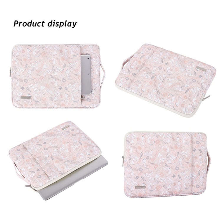 G4-89  PU Laptop Case Tablet Sleeve Bag with Telescoping Handle, Size: 14 Inch(Light Pink)