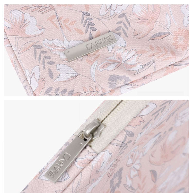 G4-89  PU Laptop Case Tablet Sleeve Bag with Telescoping Handle, Size: 14 Inch(Light Pink)