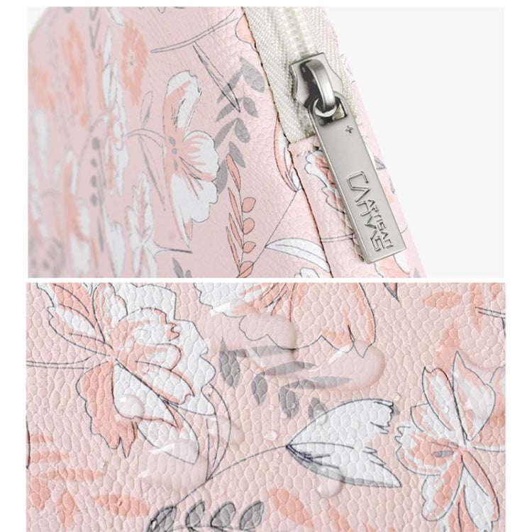 G4-01  11 Inch Laptop Liner Bag PU Leather Printing Waterproof Protective Cover(Light Pink)