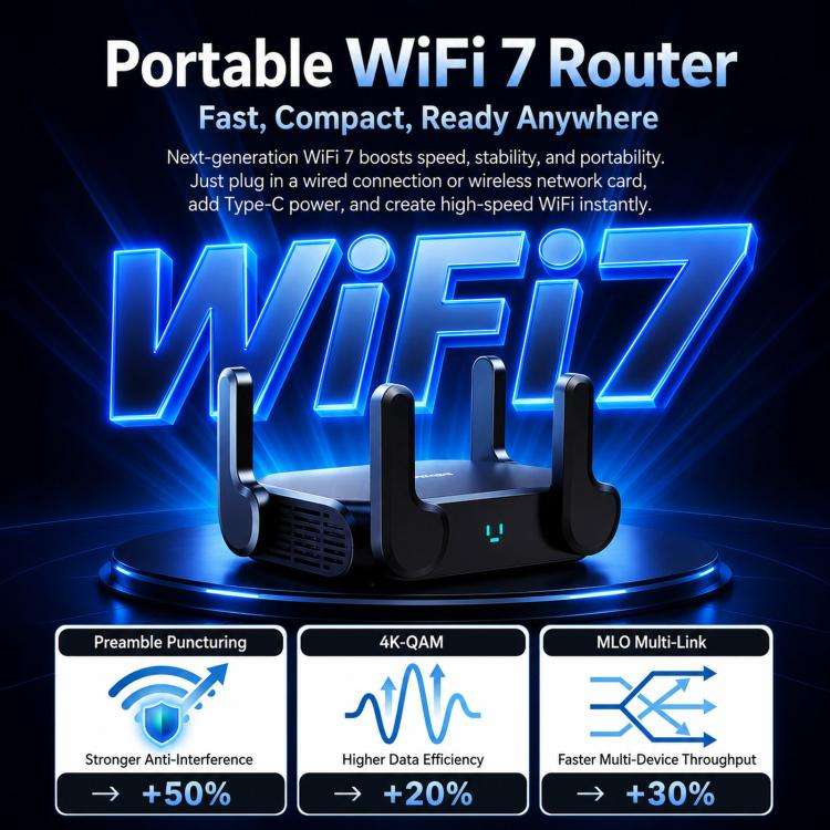 COMFAST CF-WR672BE Wi-Fi 7 BE3600 Wireless Router Dual 2.5G WAN/LAN Ports AU Plug