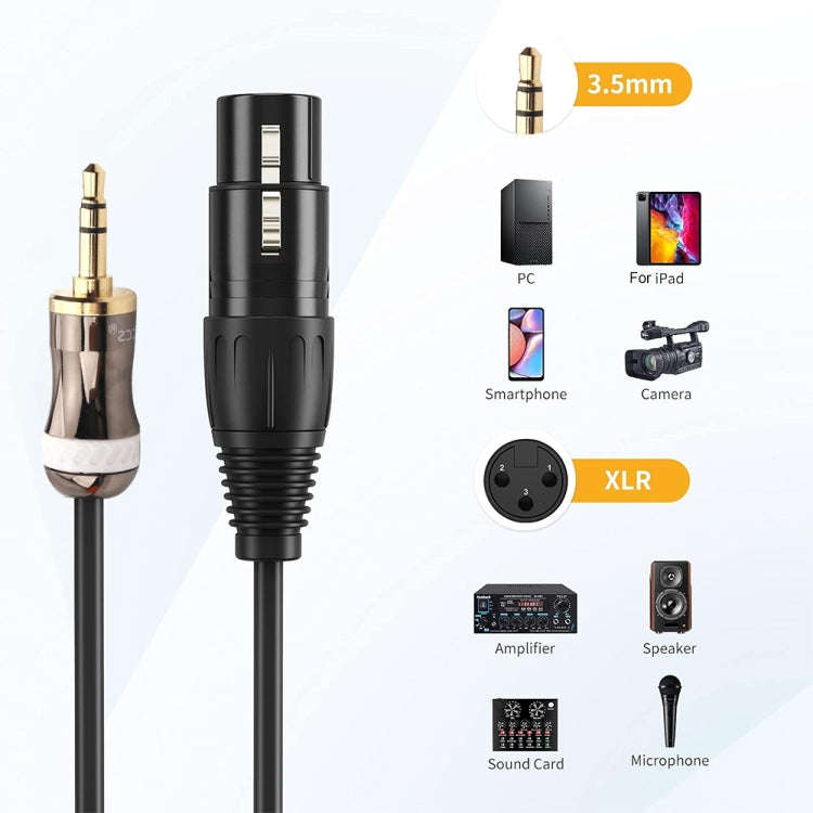 3.5mm To Caron Female Sound Card Microphone Audio Cable, Length: 1m