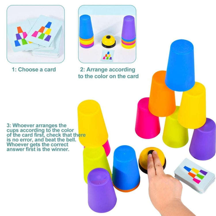 Mixed Colors Quick Stack Cups Speed Training Sports Stacking Cups With Card,Spec: Double  Person
