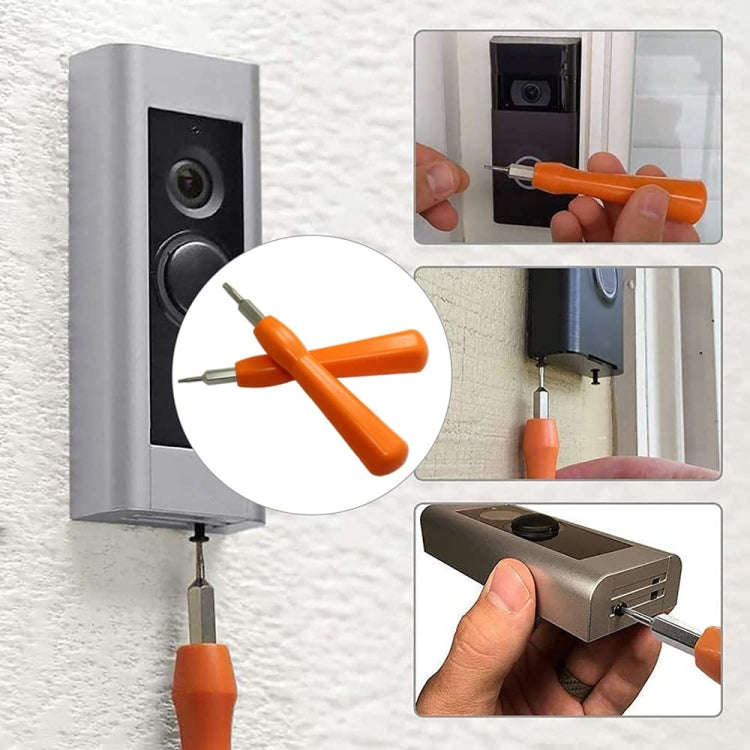 2 In 1  For RIng Doorbell Screwdriver Replacement For Ring Doorbell Battery Change(Orange)