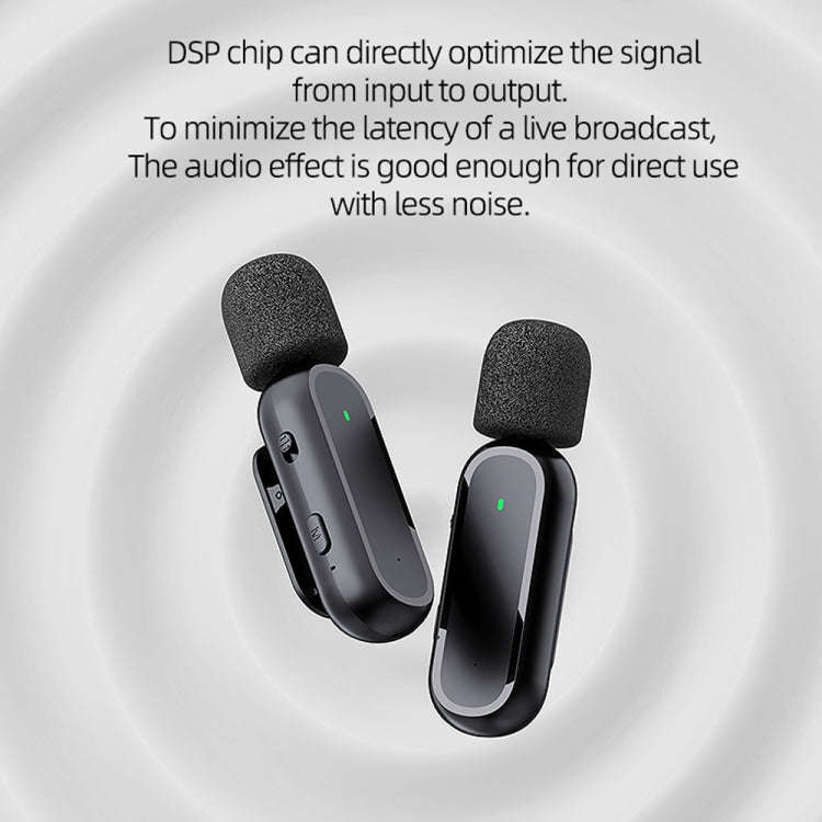 K61 One To  One Wireless Lavalier Microphone With Charging Box Noise Reduction Video Record Mic,S...