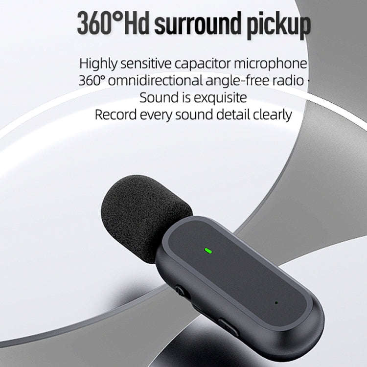 K61 One To  One Wireless Lavalier Microphone With Charging Box Noise Reduction Video Record Mic,S...