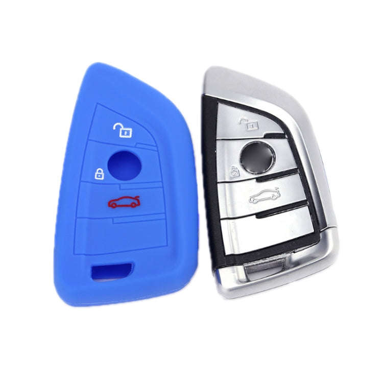 For BMW 1 Series X4/X2/XM5 2pcs Soft Silicone Remote Key Cover(Sea Blue)