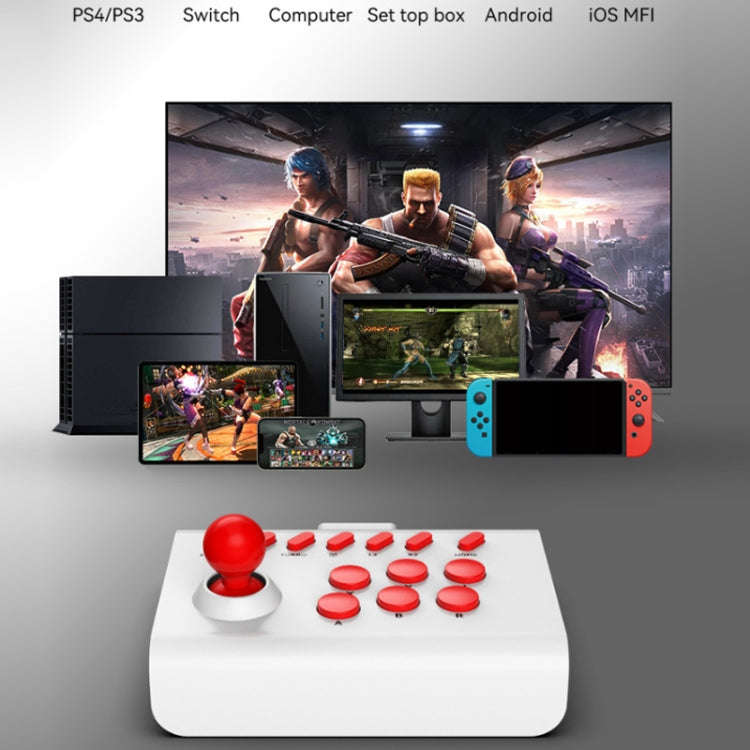 Y01 Bluetooth Wireless 2.4G Joystick Gamepad(White Red)