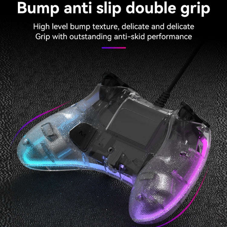 S03 Glare Transparent Wired Gamepad for Nintendo Switch/Sony PS/Computer(White)