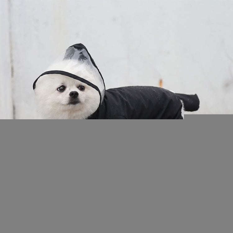 All-inclusive Pet Four-leg One-piece Outdoor Waterproof Raincoat, Size: S(Black)