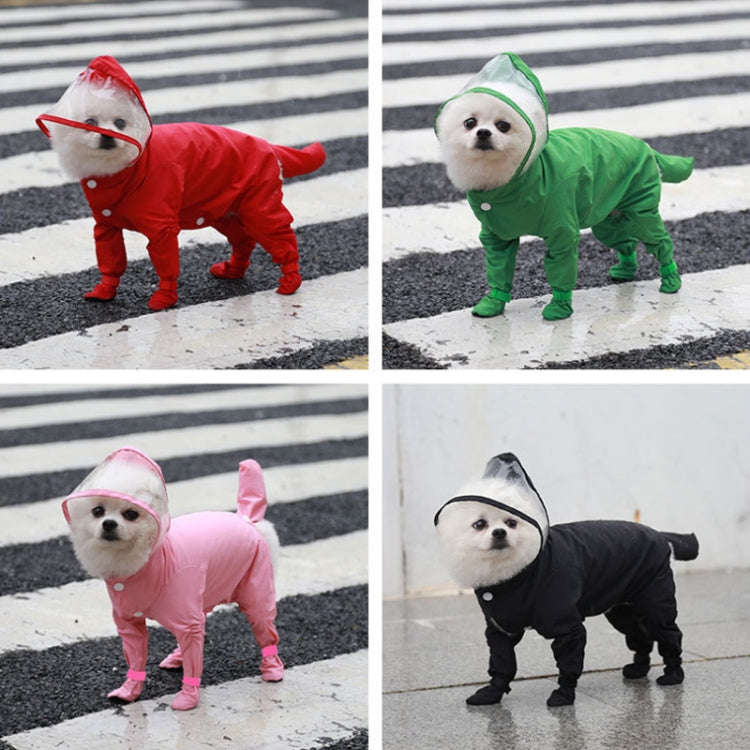 All-inclusive Pet Four-leg One-piece Outdoor Waterproof Raincoat, Size: S(Black)