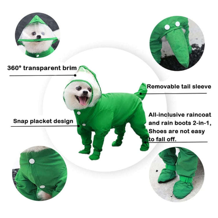 All-inclusive Pet Four-leg One-piece Outdoor Waterproof Raincoat, Size: S(Black)