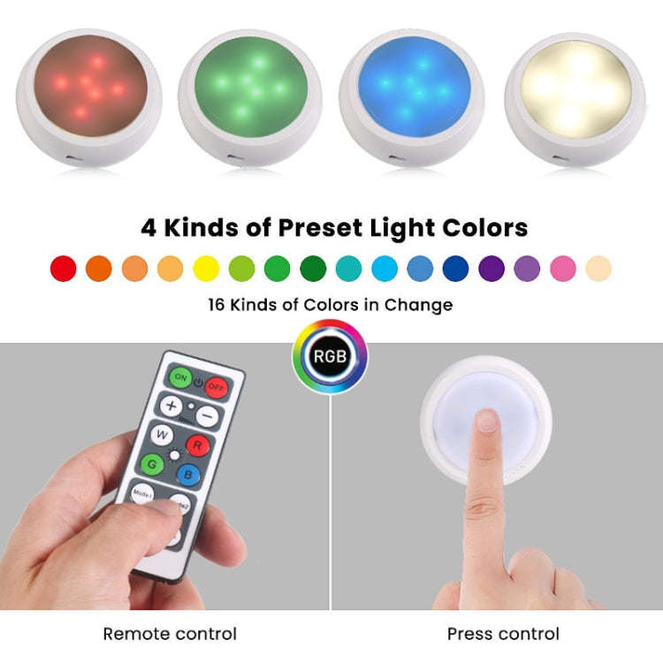 Ambience Pat Light Bedside Eye Protection Night Light, Color: RGBW Color Light Charging(6pcs With...