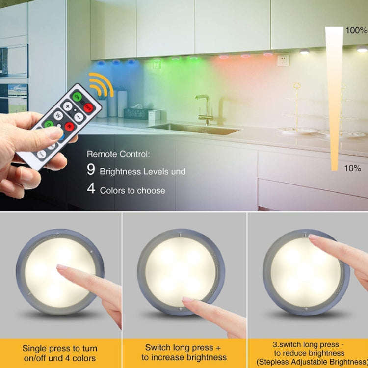 Ambience Pat Light Bedside Eye Protection Night Light, Color: RGBW Color Light Charging(6pcs With...