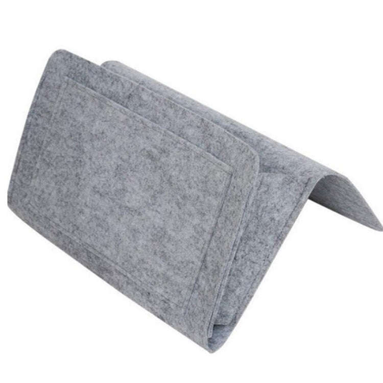 B05006 Felt Storage Bag Bedside Hanging Bag Sofa Bed Side Debris Storage Bag(Light Gray)