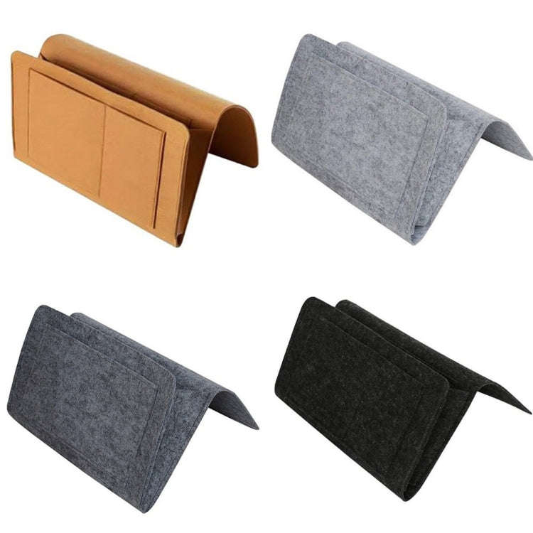 B05006 Felt Storage Bag Bedside Hanging Bag Sofa Bed Side Debris Storage Bag(Khaki)